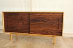 Retro/Mid Century dressoir - massief noten & eikenhout, Huis en Inrichting, Kasten | Dressoirs, Ophalen, Retro, Mid Century, Design