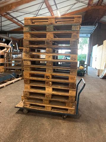 Gebruikte EPAL Pallets op Transportwagen - Magazijnopslag beschikbaar voor biedingen