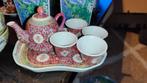 Vintage Chinees Mun Shou Sake/Theeservies - Jingdezhen, Antiek en Kunst, Ophalen of Verzenden
