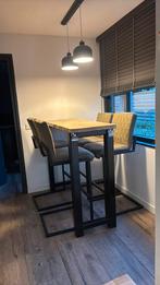 Degelijke Eikenhouten bartafel met stoelen, Ophalen, Zo goed als nieuw