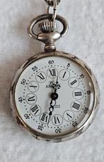 Zilveren zakhorloge ANCRE 15 jewels antichock, Sieraden, Tassen en Uiterlijk, Horloges | Antiek, Overige merken, Zakhorloge, Met ketting