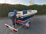 Oudhuijzer 420 Sloep 8pk Yamaha 4 takt dekzijl evt trailer, Ophalen, 10 tot 30 pk, Zo goed als nieuw, 3 tot 6 meter
