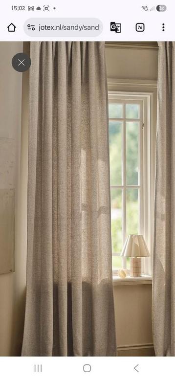 Heel mooi zandkleurig bouclegordijn ( nieuw) beschikbaar voor biedingen