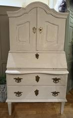 Brocante secretaire, antiek klein bureau, vintage kast VdlM, Huis en Inrichting, Kasten | Secretaires, Ophalen, Zo goed als nieuw