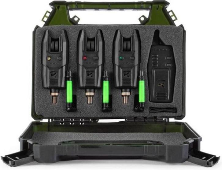 Korum KBI-R Alarm Presentation Set 3 Rod, Watersport en Boten, Hengelsport | Karpervissen, Nieuw, Complete set, Verzenden