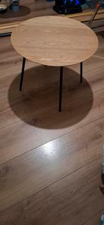 Ronde houten salontafel, Huis en Inrichting, Ophalen, Minder dan 50 cm, Gebruikt, Rond
