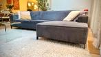 Antraciet velvet chaise longue bank, Huis en Inrichting, Banken | Bankstellen, Ophalen, 250 tot 300 cm, Gebruikt, Hoekbank