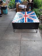 Industriële salontafel, Huis en Inrichting, Tafels | Salontafels, Ophalen, Gebruikt, 50 tot 100 cm, Metaal