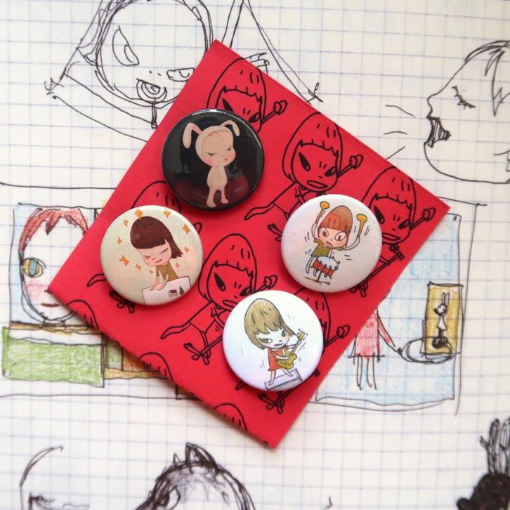 Yoshitomo Nara kunst pins buttons badges speldjes set, Verzamelen, Speldjes, Pins en Buttons, Nieuw, Button, Overige onderwerpen