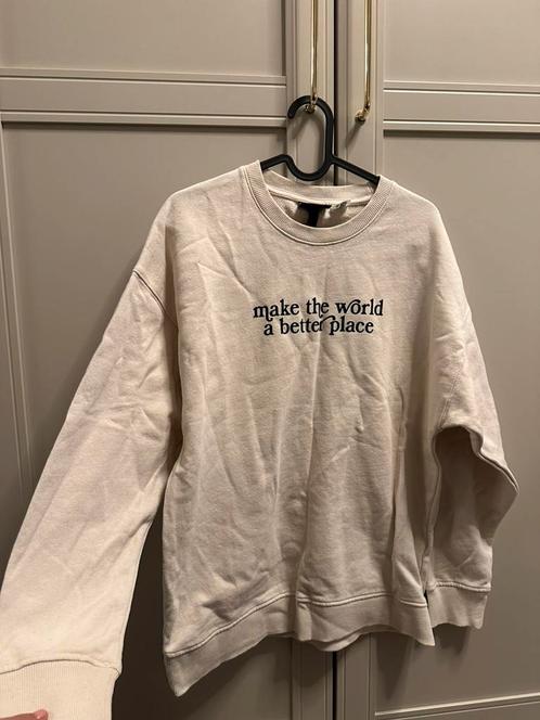 Leuke grote oversized trui met letters voorop M nieuw Zara, Kleding | Dames, Truien en Vesten, Nieuw, Maat 38/40 (M), Wit, Ophalen of Verzenden