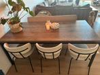 Eettafel MDF/Metaal, Huis en Inrichting, Tafels | Eettafels, Ophalen, Gebruikt, 50 tot 100 cm, Vijf personen of meer