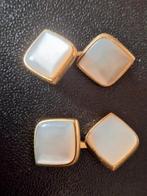 Vintage manchetknopen met parelmoer., Sieraden, Tassen en Uiterlijk, Manchetknopen, Ophalen of Verzenden, Zo goed als nieuw, Overige materialen