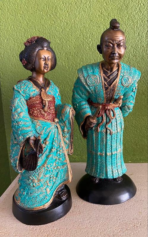 Japans echtpaar, mooi uitgeslagen., Antiek en Kunst, Antiek | Koper en Brons, Ophalen