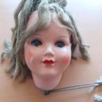 Antieke pop met porseleinen kop ca 1920, Ophalen of Verzenden