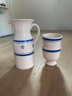 Italiaans aardewerk - kan & bekers - handgeschilderd, Antiek en Kunst, Antiek | Keramiek en Aardewerk, Ophalen of Verzenden