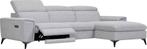 Nieuwe elektrische relaxbank grijs moderne horkbaank met USB, Relaxbank loungebank elektrisch, 150 cm of meer, 250 tot 300 cm