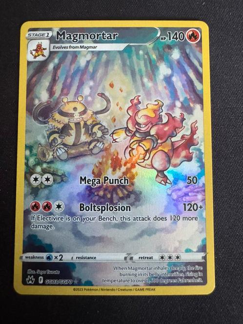 Magmortar CRZ GG03, Hobby en Vrije tijd, Verzamelkaartspellen | Pokémon, Zo goed als nieuw, Losse kaart, Ophalen of Verzenden