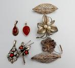 Lot vintage zilveren sieraden met edelstenen, Sieraden, Tassen en Uiterlijk, Antieke sieraden, Ophalen of Verzenden, Zilver, Overige typen