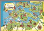 Zeeland Groeten uit Zeeland Landkaart provincie 1976, Verzamelen, Ansichtkaarten | Nederland, Ophalen of Verzenden, 1960 tot 1980
