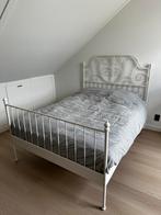 Bedframe, Ophalen, Wit, Tweepersoons, 140 cm