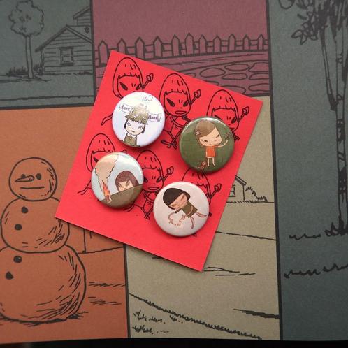 Yoshitomo Nara kunst pins buttons badges speldjes set, Verzamelen, Speldjes, Pins en Buttons, Nieuw, Button, Overige onderwerpen