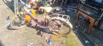 Meisjes fiets paar kleine dingen maken en hij is goed beschikbaar voor biedingen
