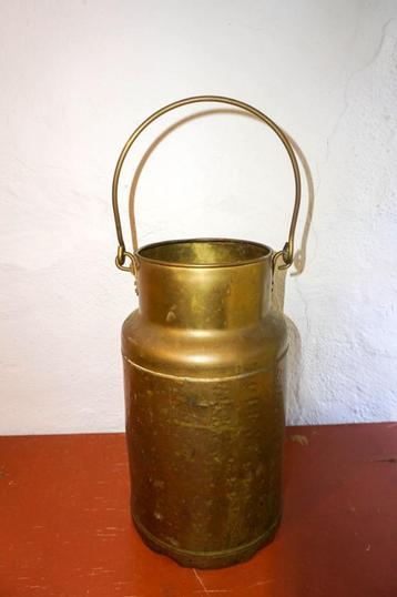Vintage messing melkkan met handvat * handgemaakte metalen beschikbaar voor biedingen