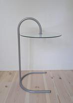 Vintage Ry bijzettafeltje Ikea, jaren 80 - metaal/ glas, Ophalen, Minder dan 55 cm, Gebruikt, Rond