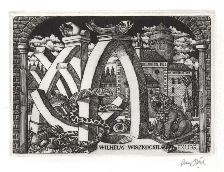 0721 Ex Libris Nederland : Lou Strik, 1993, Antiek en Kunst, Kunst | Etsen en Gravures, Verzenden