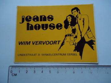 sticker oud JEANS HOUSE Wim Vervoort Eersel winkel vintage beschikbaar voor biedingen
