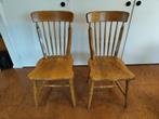 Twee eiken eetkamerstoelen, Huis en Inrichting, Stoelen, Ophalen, Gebruikt, Twee, Bruin