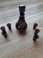 Karaf met 6 glaasjes vintage uit Italië, Antiek en Kunst, Antiek | Glas en Kristal, Ophalen of Verzenden