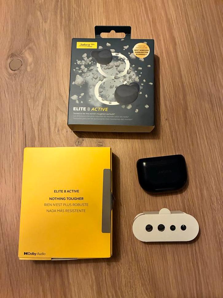 Jabra Elite 8 Active - Compleet, Telecommunicatie, Mobiele telefoons | Oordopjes, Zo goed als nieuw, In gehoorgang (in-ear), Bluetooth