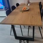 Eettafel kwantum zwart metalen poot houtlook blsd, Huis en Inrichting, 50 tot 100 cm, 150 tot 200 cm, Gebruikt, Rechthoekig