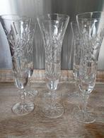 6 prachtige geslepen champagne glazen, Glas of Glazen, Ophalen of Verzenden, Overige stijlen, Glas
