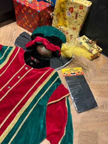Pietenpak xxl groen rood velours handwerk sinterklaas set beschikbaar voor biedingen
