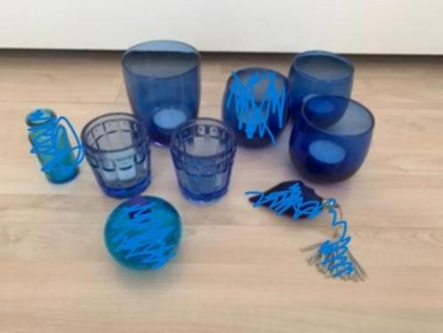 Glas Waxine Blauwe Glaasje voor waxine lichtjes, Huis en Inrichting, Woonaccessoires | Kandelaars en Kaarsen, Nieuw, Minder dan 25 cm