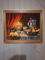 Geborduurd stil leven in oude lijst 57x47cm, Ophalen