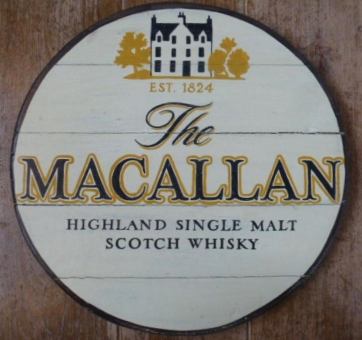 Handgeschilderd pub bord/Schotse whisky/The Macallan/whiskey, Verzamelen, Merken en Reclamevoorwerpen, Zo goed als nieuw, Reclamebord