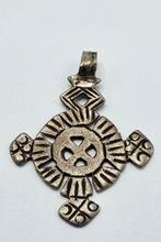 Antieke Zilveren Koptische Kruis, Antiek en Kunst, Antiek | Goud en Zilver, Verzenden