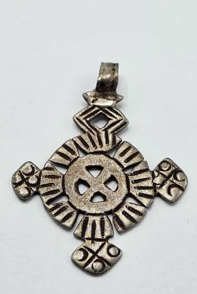 Antieke Zilveren Koptische Kruis, Antiek en Kunst, Antiek | Goud en Zilver, Verzenden
