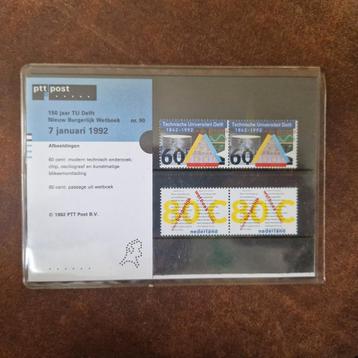 Postzegelmapje 90 TU Delft Nieuw burgerlijk wetboek beschikbaar voor biedingen
