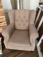 Landelijke fauteuil in de kleur taupe, Gebruikt, Ophalen of Verzenden