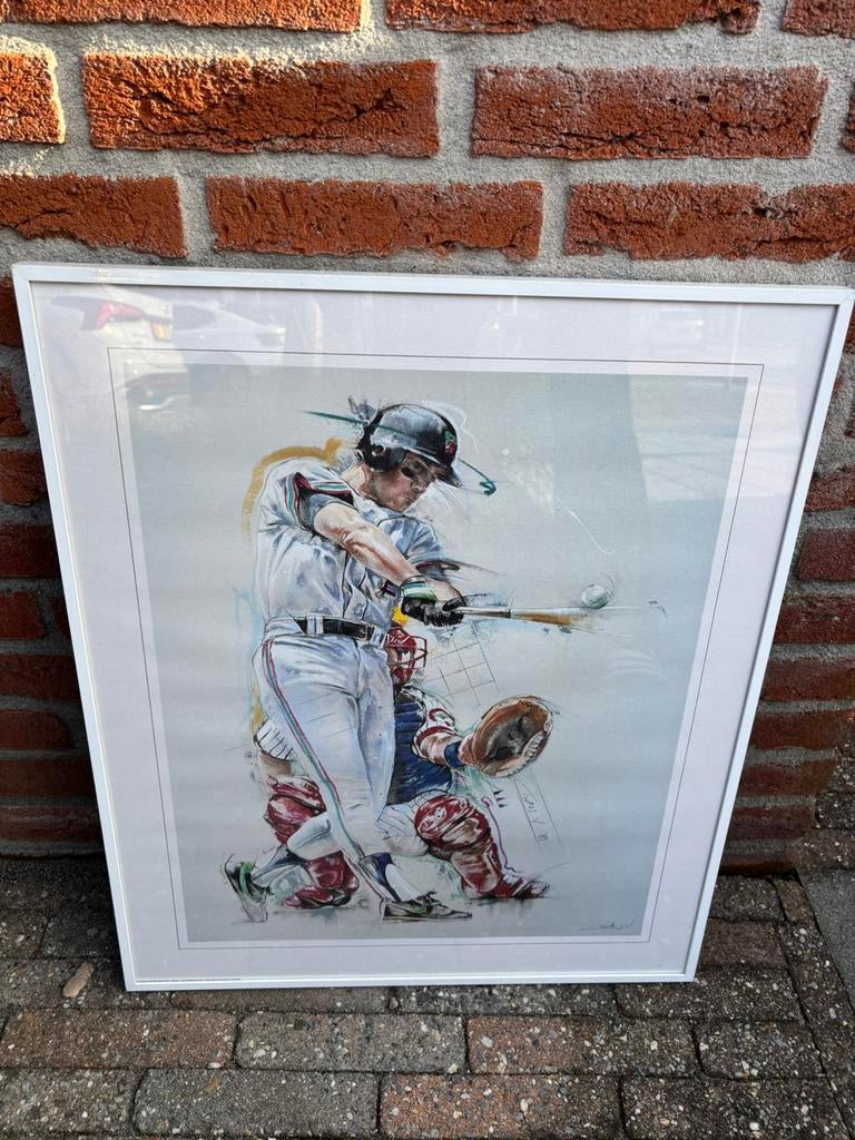 Lijst met honkbalafbeelding, Ophalen, Gebruikt, 50 tot 75 cm, Schilderij