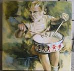 Schilderij van Jacolien Bouwmeester Kind met trommel, Ophalen of Verzenden