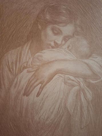 Lithografie: Moeder en Kind van Haverman  beschikbaar voor biedingen