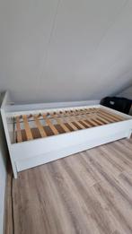 Ikea bed wit met slaaplade, 90 cm, Gebruikt, Eenpersoons, Wit