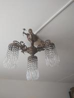 Gave antieke bronzen kristallen cupido plafoniere, Huis en Inrichting, Ophalen of Verzenden, Zo goed als nieuw