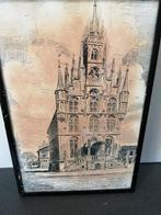 Jan Wilmink prachtig STADHUIS GOUDA 1955 / 39X26 CM TOPSTAAT, Antiek en Kunst, Ophalen of Verzenden