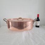 Eenhoorn wegro Dikwandige ovale koperen pan, Huis en Inrichting, Ophalen of Verzenden, Gebruikt, Rvs, Koekenpan of Braadpan